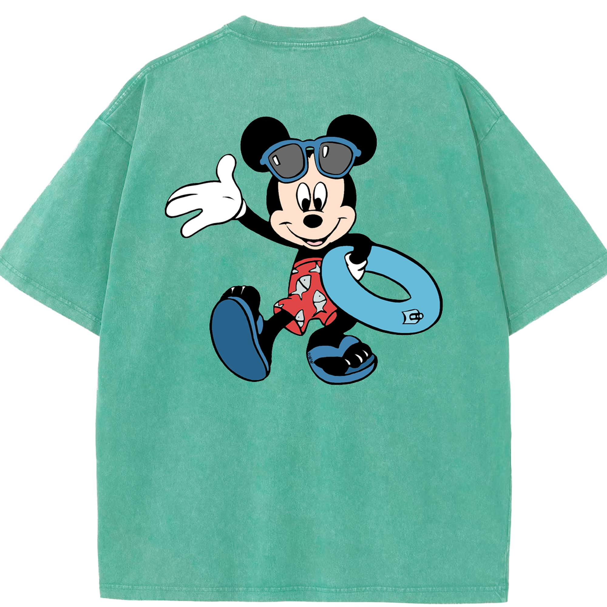 （画像用） ミッキーマウス Mickey Mouse 綿100% ヴィンテージ風 半袖Tシャツ（背面プリント）